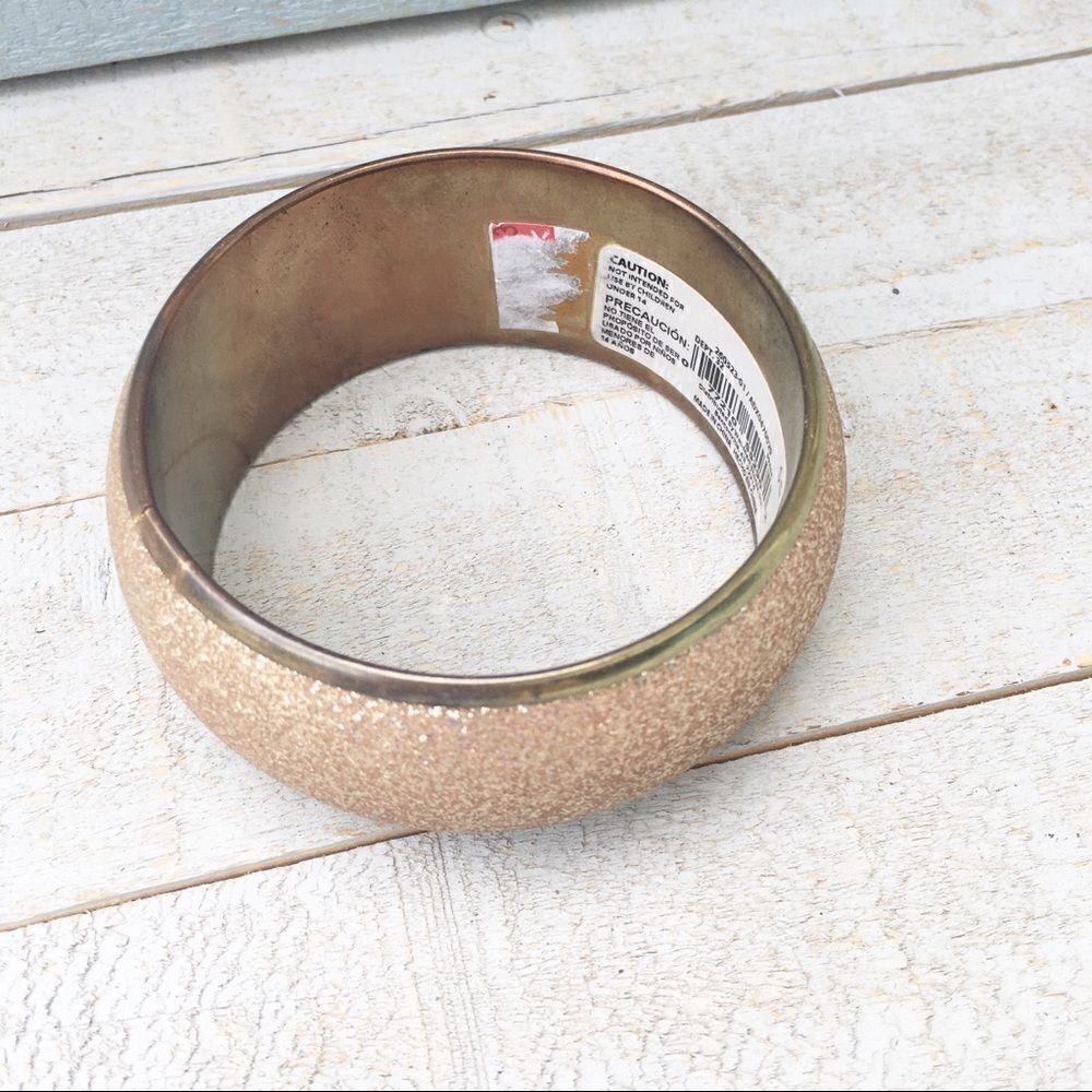 Brass Sparkle Gold Glitter Bangle Bracelet 3/$20